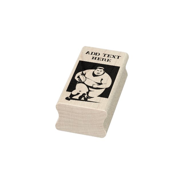Personalised Rugby Player - Wood Art Stamp (Stamp)