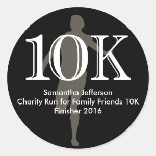 Personalised Runner 10k Cross-Country Keepsake Classic Round Sticker