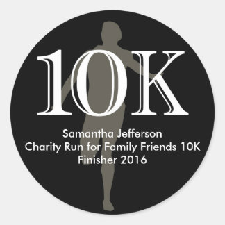 Personalised Runner 10k Cross-Country Keepsake Classic Round Sticker