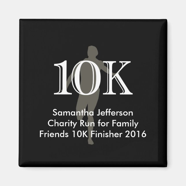 Personalised Runner 10k Cross-Country Keepsake Magnet (Front)