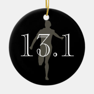 Personalised Runner 13.1 Half Marathon Keepsake Ceramic Tree Decoration