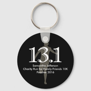 Personalised Runner 13.1 Half Marathon Keepsake Key Ring