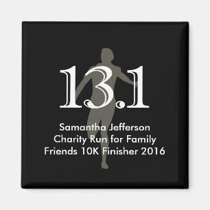Personalised Runner 13.1 Half Marathon Keepsake Magnet