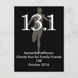 Personalised Runner 13.1 Half Marathon Keepsake Postcard