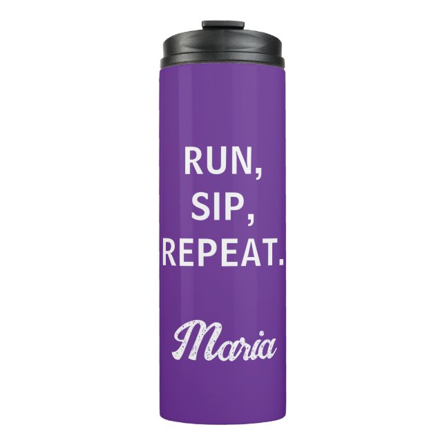 Personalised Runner Water Bottle Custom Name  (Front)