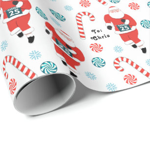 Personalised Running Holiday Gift Wrapping Paper