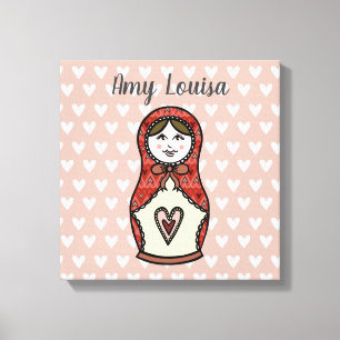 Personalised Russian Doll Matryoshka Canvas