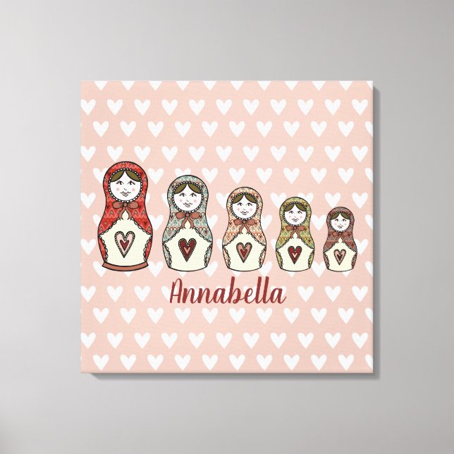 Personalised Russian Doll Matryoshka Canvas Print (Front)
