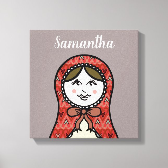 Personalised Russian Nesting Doll Matryoshk Canvas Print (Front)