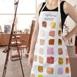 Personalised Rust Artist Apron<br><div class="desc">This apron is decorated with a pattern of colour samples in shades of rust, brown, and terracotta. Perfect for an artist or someone who enjoys painting. Personalise this apron with your name or monogram. Because we create our artwork you won’t find this exact design from other designers. Original Watercolor ©...</div>