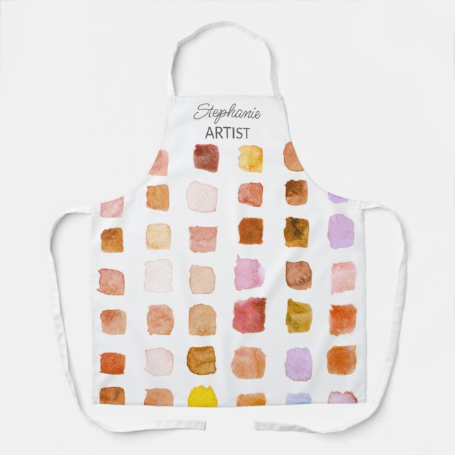 Personalised Rust Artist Apron (Front)