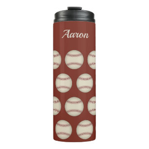 Personalised Rust Baseball Thermal Tumbler Gift