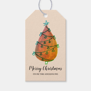 Personalised Rust Christmas Tree  Gift Tags