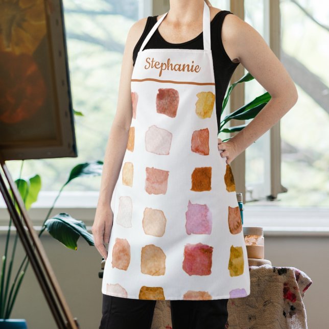 Personalised Rust Watercolor Artist Apron (Creator Uploaded)