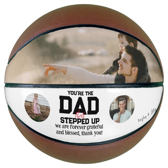 Personalised Rustic Basketball Photo Collage (Front)