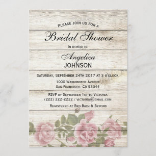Personalised Rustic Chic Vintage Bridal Shower Invitation