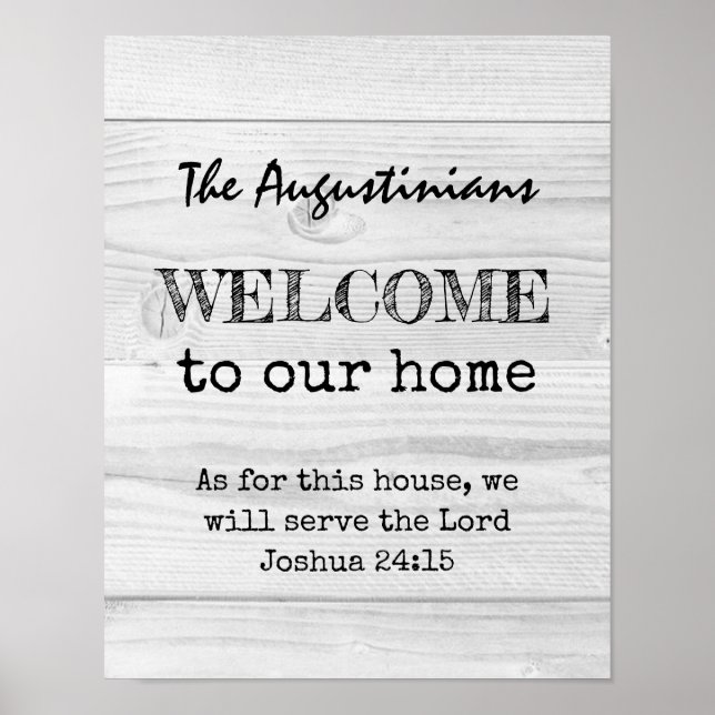 Personalised Rustic Christian WELCOME Poster (Front)
