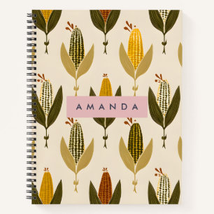 Personalised Rustic Cornfield Harvest Design Notebook