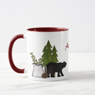 Personalised Rustic Country Bear Mountain Mug