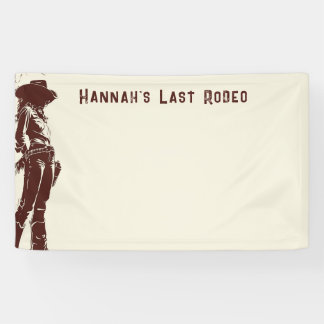 Personalised Rustic Cowgirl Western Party  Banner