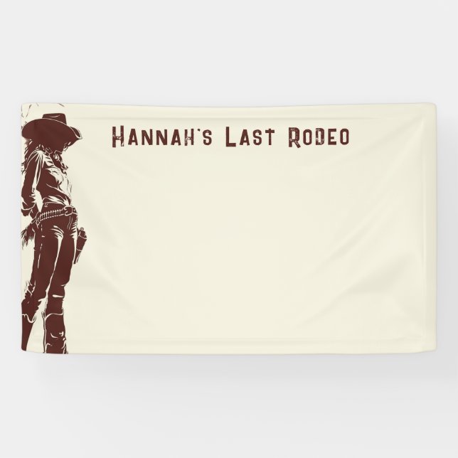 Personalised Rustic Cowgirl Western Party  Banner (Horizontal)