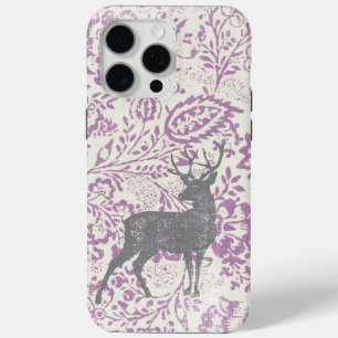 Personalised Rustic Deer Vintage Floral Geometric iPhone 15 Pro Max Case