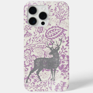 Personalised Rustic Deer Vintage Floral Geometric iPhone 15 Pro Max Case