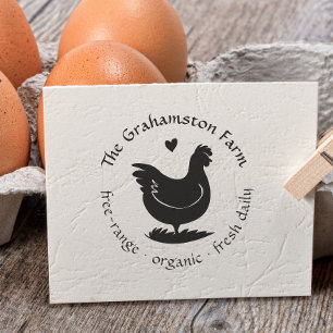Personalised Rustic Egg Carton Stamp Hen Drawing
