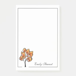 Personalised Rustic Fall Colours Tree Post-it Notes