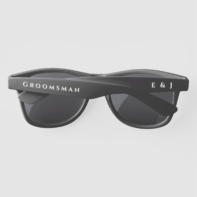 Personalised Rustic Fall Wedding Groomsman  Sunglasses (Back)