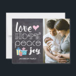 Personalised Rustic Family Christmas Card<br><div class="desc">Introducing "Chalkboard Charm, " a beautifully designed rustic and elegant flat Christmas card that captures the essence of the holiday season. This card is the perfect way to send your festive greetings, combining the warmth of family memories with the joy of the holidays. The card features a stunning chalkboard background,...</div>