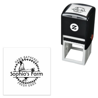 Personalised Rustic Farm Fresh Name Chicken egg Self-inking Stamp