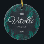 Personalised Rustic Farmhouse Family Name Custom Ceramic Tree Decoration<br><div class="desc">Personalised Rustic Farmhouse Family Name Custom Ceramic Ornament. Personalise with your custom information on both front and back.</div>