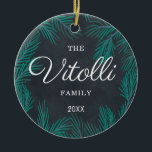 Personalised Rustic Farmhouse Family Name Custom Ceramic Tree Decoration<br><div class="desc">Personalised Rustic Farmhouse Family Name Custom Ceramic Ornament. Personalise with your custom information on both front and back.</div>