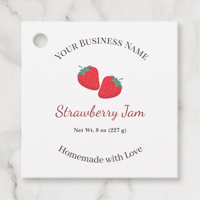 Personalised Rustic Farmhouse Strawberry Jam Label (Front)