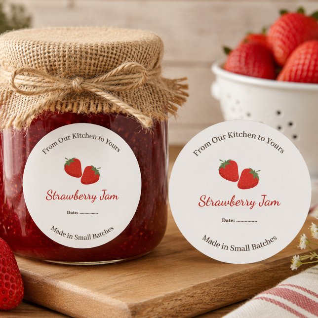Personalised Rustic Farmhouse Strawberry Jam Label (Creator Uploaded)
