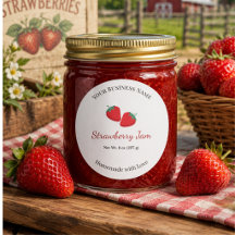 Personalised Rustic Farmhouse Strawberry Jam Label