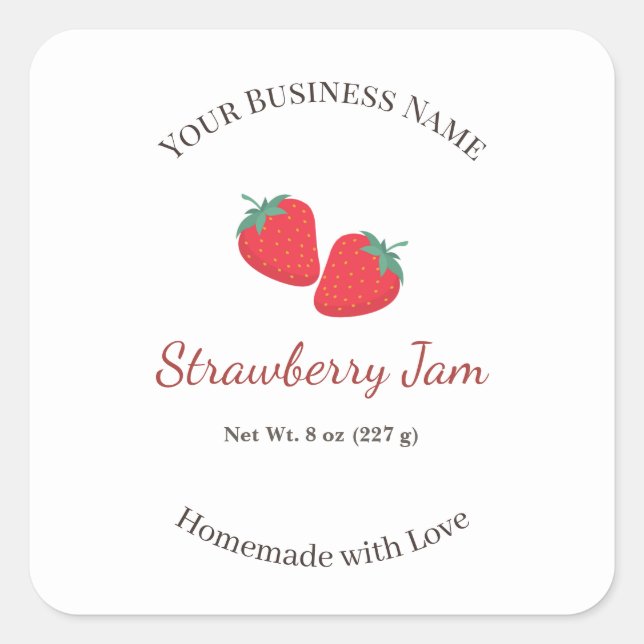 Personalised Rustic Farmhouse Strawberry Jam Label (Front)