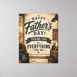 Personalised Rustic Father’s Day Workshop Canvas Print