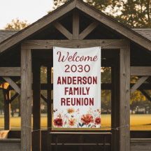 Personalised Rustic Floral Family Reunion Welcome 