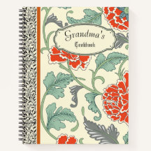 Personalised rustic floral Grandmas cookbook