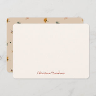 Personalised Rustic Floral Wildflower Stationery Card
