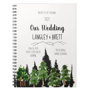 Personalised Rustic Forest Wedding Planner Notebook