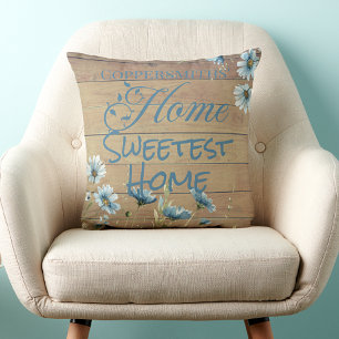 Personalised Rustic 'Home Sweetest Home' Your Name Cushion