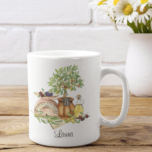 Personalised Rustic Italian Watercolor Coffee Mug