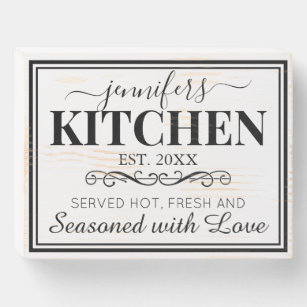 Personalised Rustic Kitchen Farmhouse Wooden Box Sign