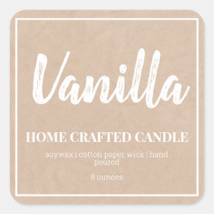 Personalised Rustic Kraft Candle Label