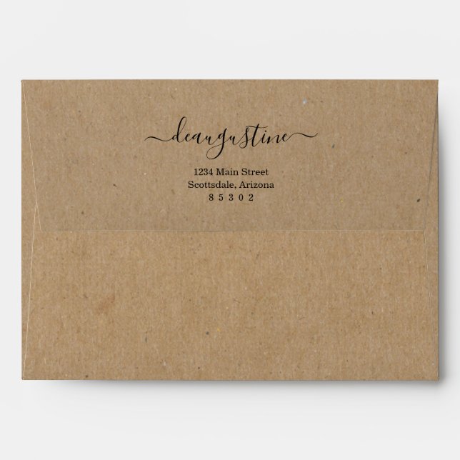 Personalised Rustic Kraft Paper Background Envelope (Back (Top Flap))