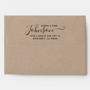 Personalised Rustic Kraft Paper Script Font Envelo Envelope