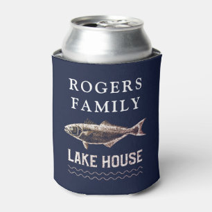Personalised Rustic Lake House Can Cooler